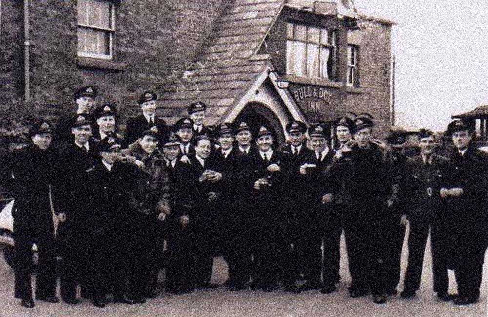 Navy at the Bull & Dog (vintage black & white) pic